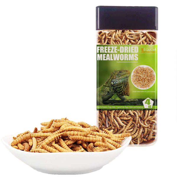 Freeze Dried Mealworms Reptile Worms Food for Turtles, Bearded Dragon, Lizard, Hamsters, Parrot, Birds, Fish, Chameleon and Hedgehogs