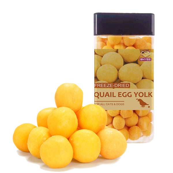 Freeze Dried Quail Egg Yolk for Cat and Dog Treats - Wholesome & Delicious Snacks for Training (7OZ)