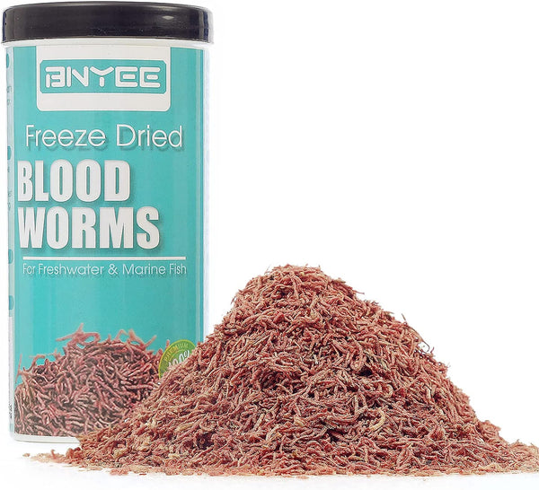 Freeze Dried Bloodworms Fish Food - 2 OZ Tropical Freshwater Betta Fish Aquatic Food